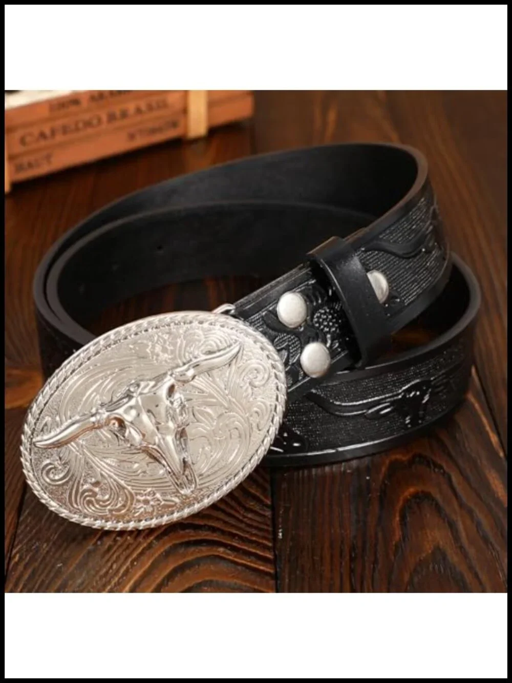 Western Leather Belt for Men Women Cowboy Belt with Silver Buckle Country Belt